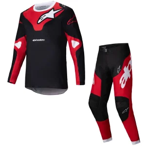 Conjunto Alpinestars Techstar Melt 25 Vermelho Bright/Cinza